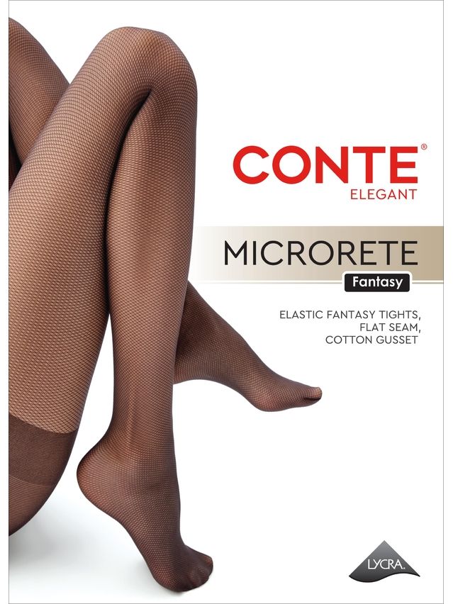 Rajstopy damskie CONTE ELEGANT MICRORETE, r.2, nero - 4