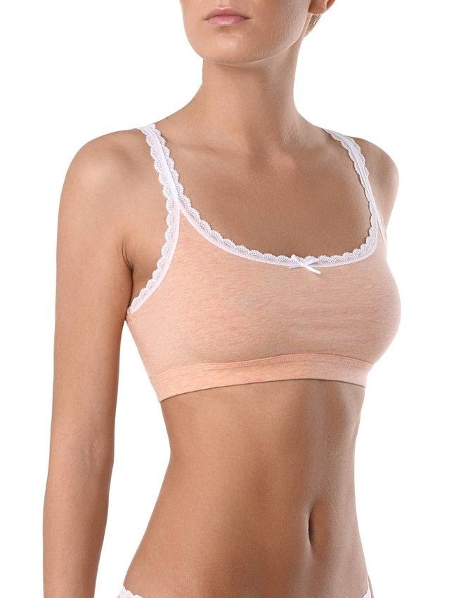 Bustier damskie VINTAGE LBE 778, r.170-84, brzoskwiniowy-biały - 1