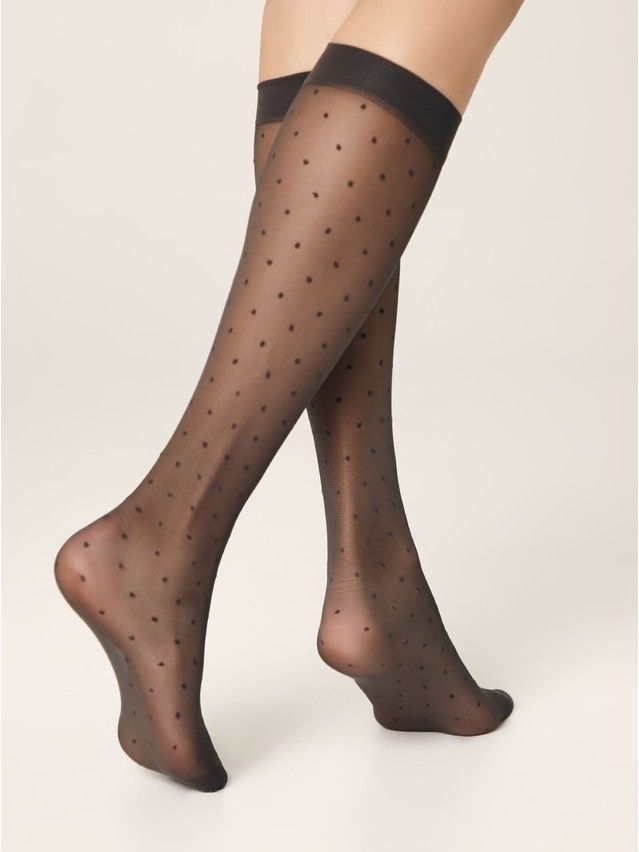 Podkolanówki damskie CE FANTASY DOTS, r.36-39, grafit - 2