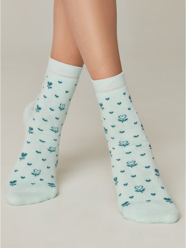 Skarpetki damskie bawełniane CE COMFORT (frotte),r.36-37, 434 bladoturkusowy - 2