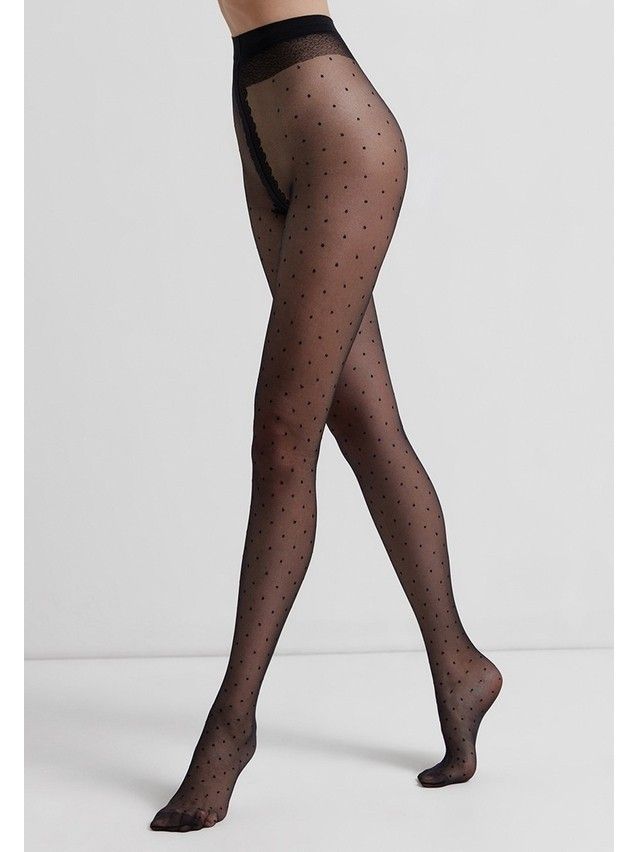 Rajstopy damskie CONTE ELEGANT DOTS, r.2, nero - 3
