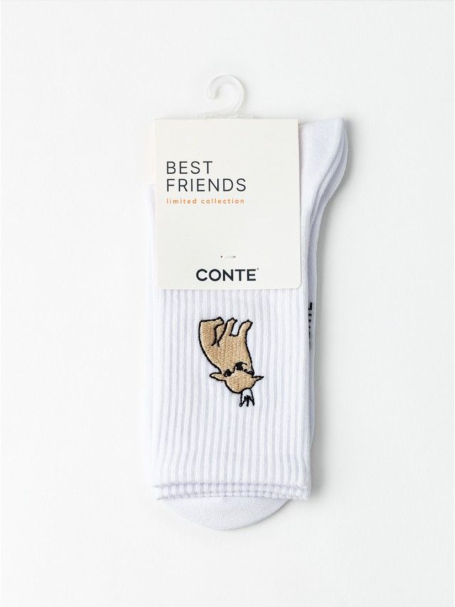 Skarpetki dmaskie z haftem CONTE FANTASY, r.36-39, 1080 biały - 4