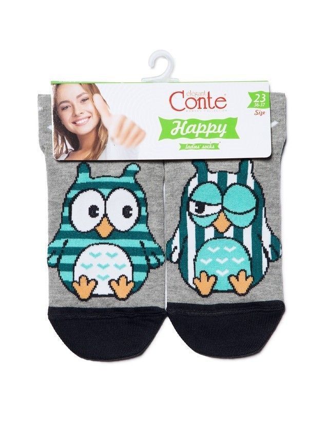 Skarpety damskie bawełniane HAPPY 17С-21СП, r.23, 098 szary - 3