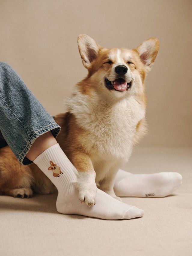 Skarpetki damskie z haftem CONTE FANTASY, r.36-39, 1095 biały - 1