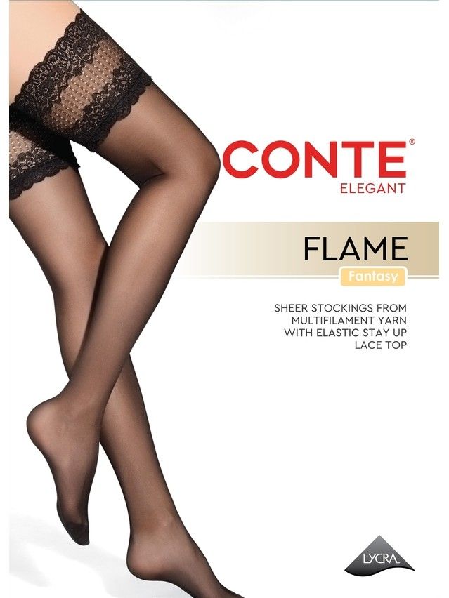 Pończochy damskie FANTASY FLAME, r. 23-25 (1-2),nero - 7