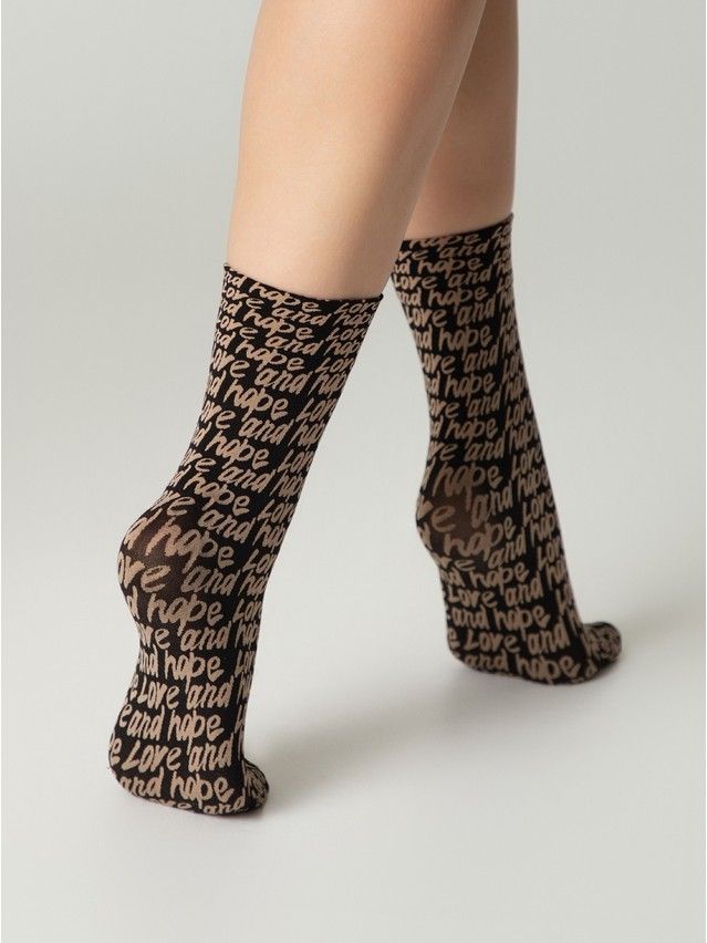 Skarpetki damskie CONTE ELEGANT FANTASY, r.36-39, nero-natural - 3
