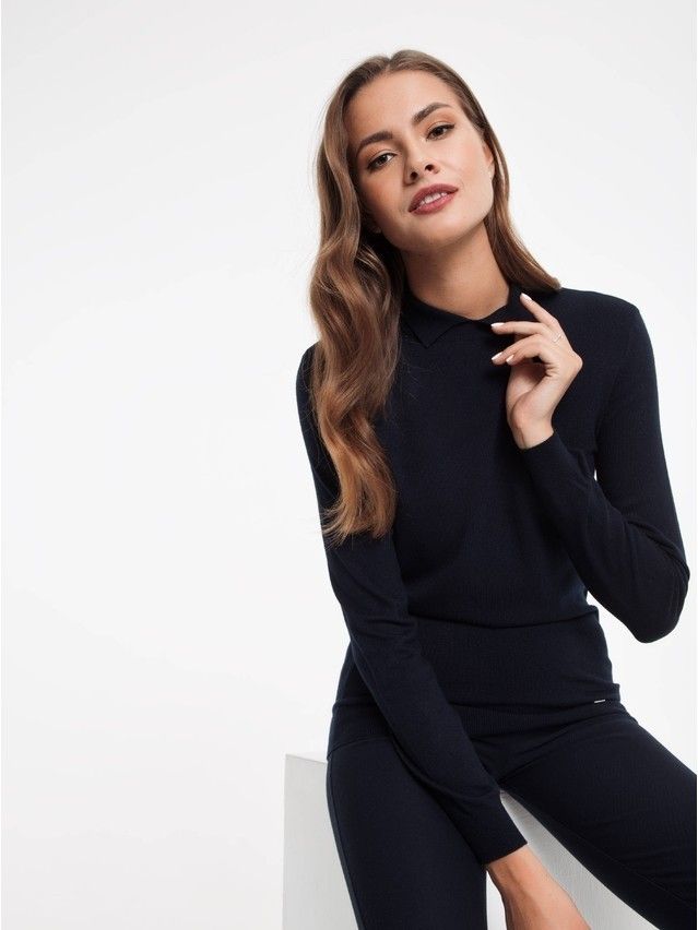 Sweter damski CONTE ELEGANT LDK024, r.158,164-84, granatowy - 1