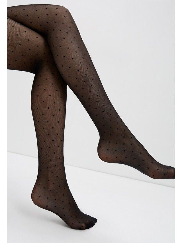 Rajstopy damskie CONTE ELEGANT DOTS SLIM, r.2, nero - 4