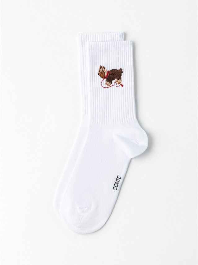 Skarpetki dmaskie z haftem CONTE FANTASY, r.36-39, 1096 biały - 3