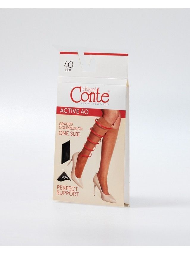 Podkolanówki CONTE ELEGANT ACTIVE 40 (1 para),r.36-39, nero - 2