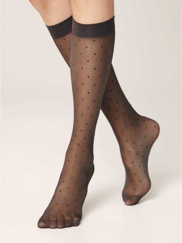 Podkolanówki damskie CE FANTASY DOTS, r.36-39, grafit - 1