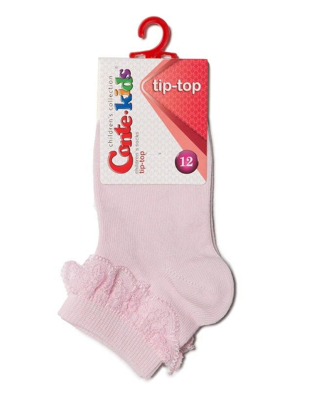 Skarpetki dziecięce TIP-TOP (z koronkową wstążką) 7С-11СP, r.15-17, 000 jasnoróżowy - 2