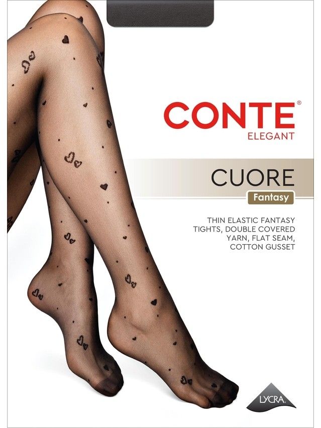 Rajstopy damskie CONTE ELEGANT CUORE, r.2, nero - 3