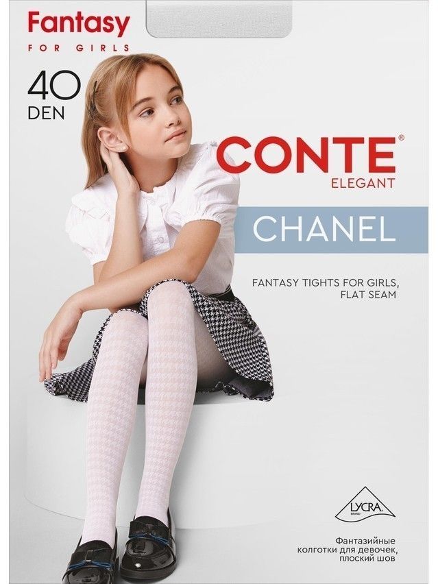 Rajstopy dziecięce CONTE ELEGANT CHANEL, r.116-122, bianco - 3