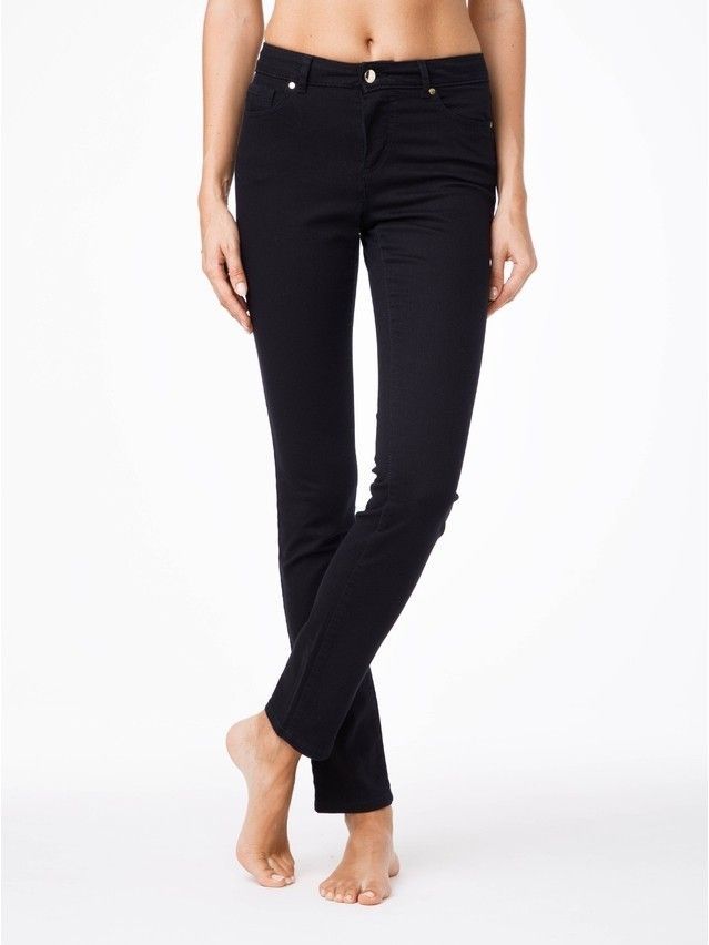 Spodnie denim CONTE ELEGANT CON-43B, r.170-102, czarny - 1