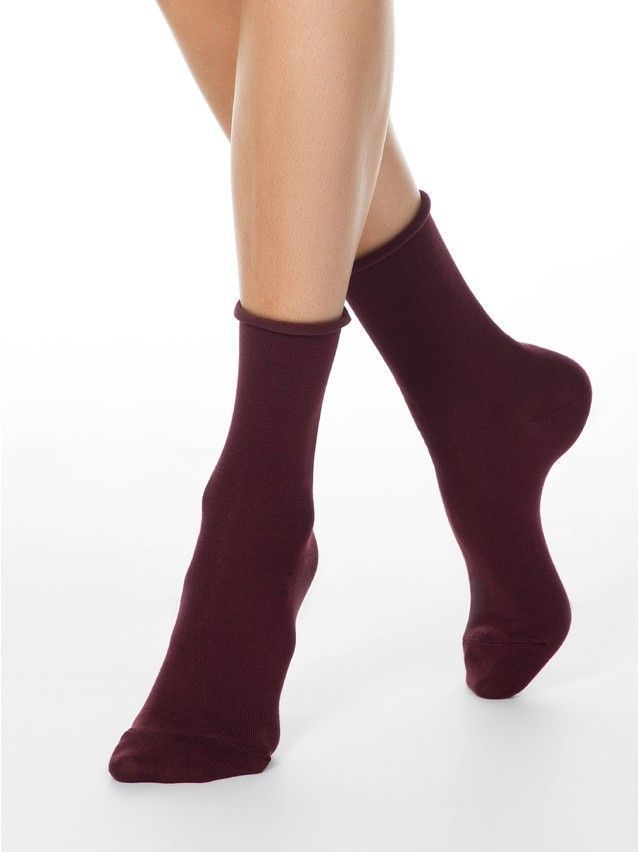 Skarpetki damskie bawełniane COMFORT (bez ściągacza) 19С-101СП, r. 36-37, 000 ciemnobordowy - 1