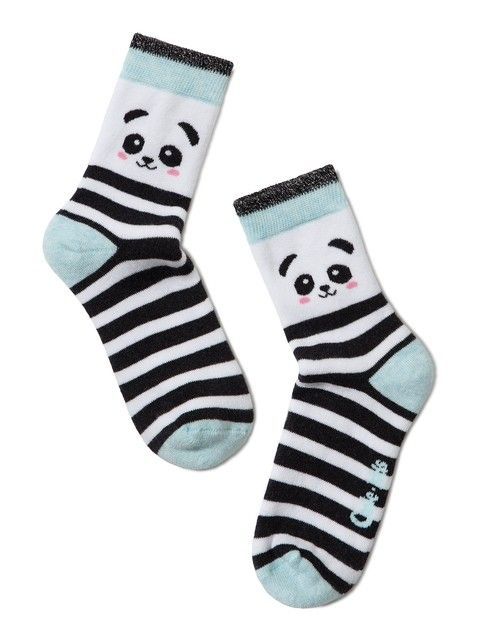 SOF-TIKI Skarpety frotte w paski z wzorami pandy