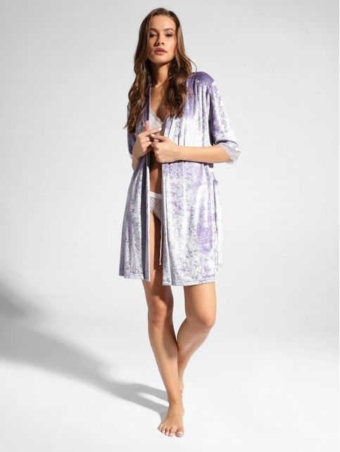 Welurowy szlafrok VELVET LOUNGEWEAR LHW 1006