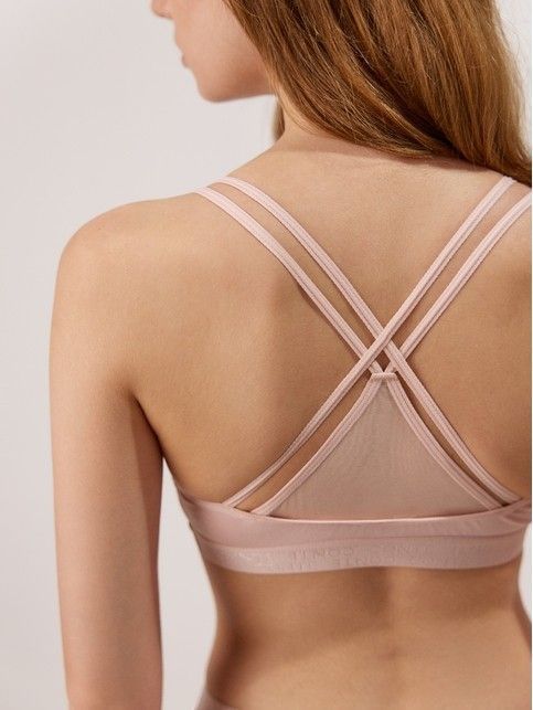 Bustier damski DOUBLE CONTE LBE 2499 z podwójnymi miseczkami z włókna bambusowego i elastycznej siateczki