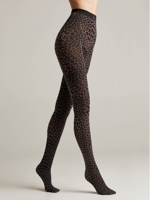 Rajstopy z wzorem leoparda LEO Lycra®