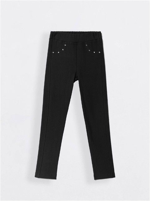 Ekstramiękkie jeggings do szkoły z efektem termicznym CRYSTAL