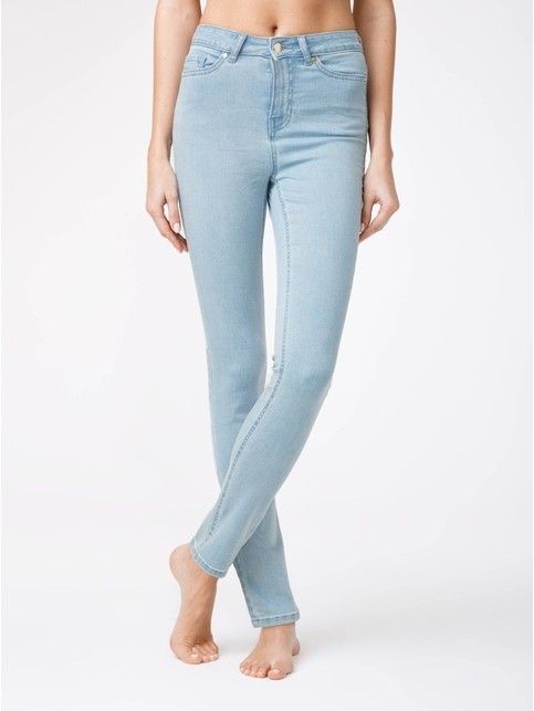 Eco-friendly jeansy wąskie z wysokim stanem CON-115