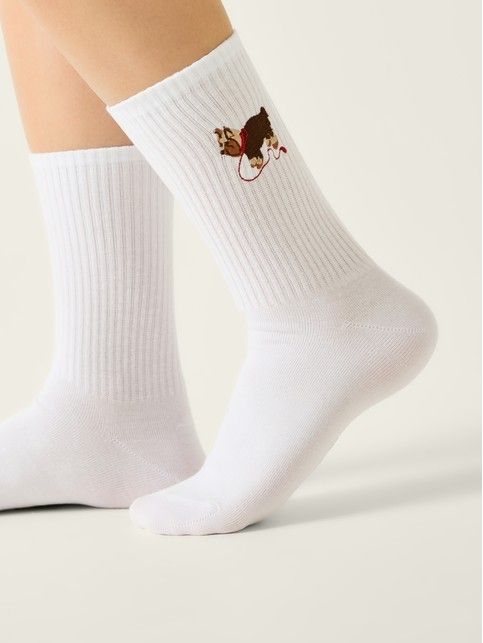 Bawełniane skarpetki z haftem 