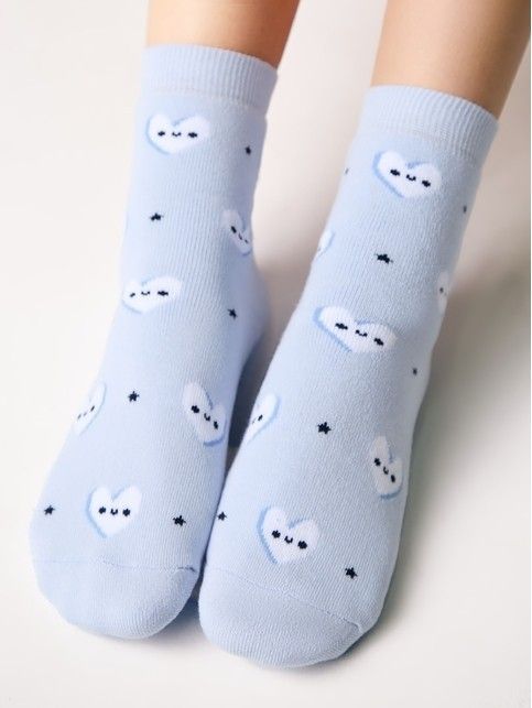 Махровые бледно-фиолетовые носки SOF-TIKI с сердечками