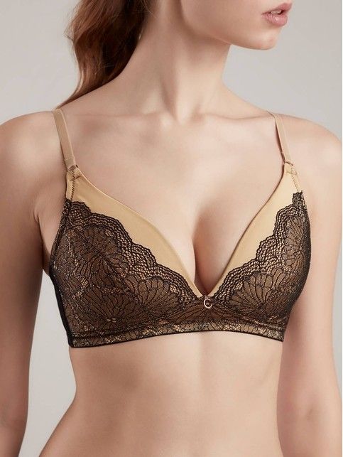 Biusztonosz z trójkątnymi miseczkami Satin TB7174
