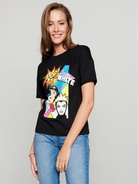 Czarna podstawowa koszulka z wzorami na licencji ©Disney LD 2010