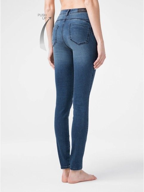 Modelujące eco-friendly jeansy skinny push-up z wysokim stanem CON-144