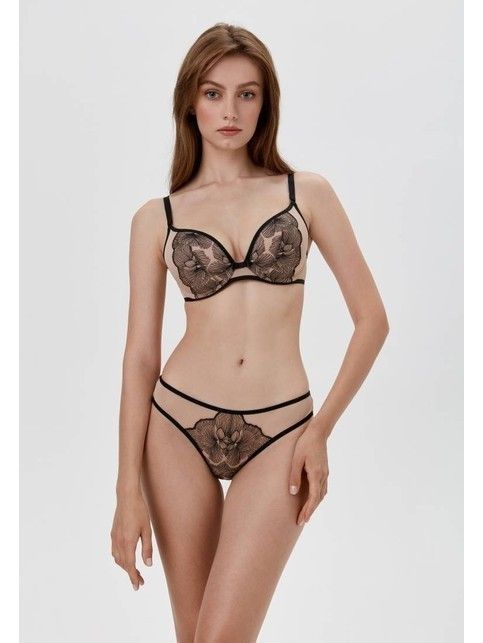 Biustonosz z haftem push-up Allure TB1127