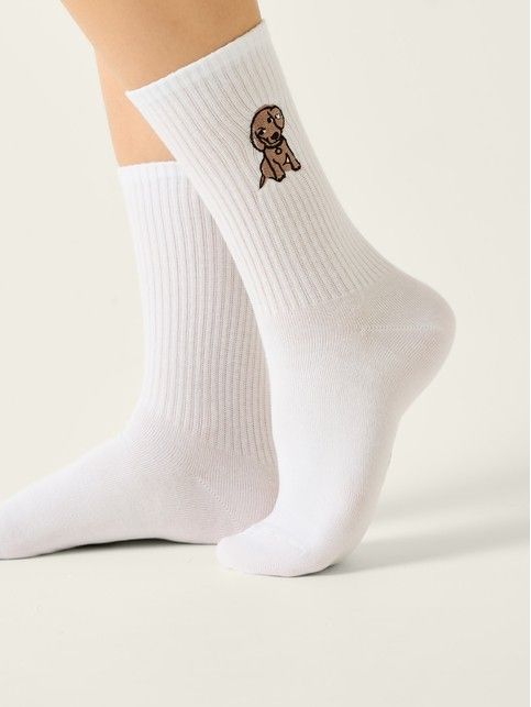 Bawełniane skarpetki z haftem 