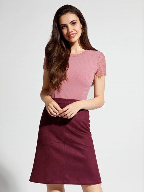 Teksturowane body top z wiskozy najwyższej jakości koronki LBD 1034