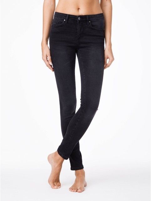 Jeansy modelujące Skinny w średnim kroju 2992/4937