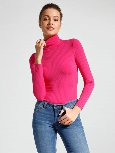 Klasyczny body-golf prążkowany z wiskozy premium quality LBD 1030