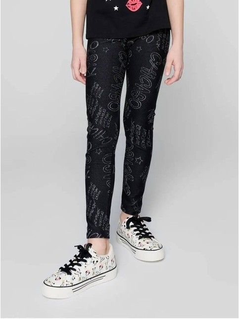 Legginsy GRAFFITY z błyszczącymi napisami