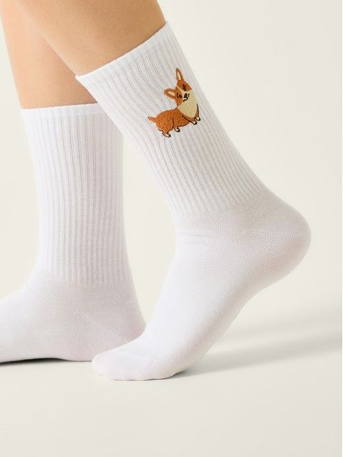 Bawełniane skarpetki z haftem 