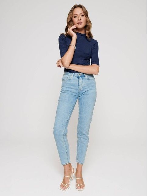Bardzo wygodne jeansy Mom Fit specjalnego gotowania z wysokim stanem COM-188