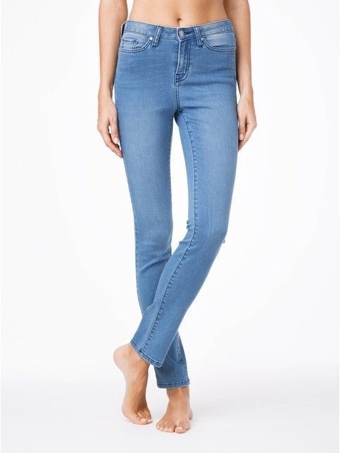 Bardzo wygodne proste jeansy z wysokim stanem CON-47 Lycra®
