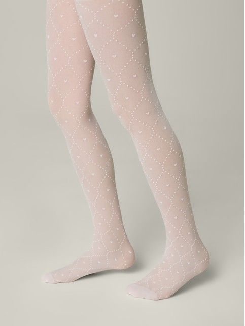 Колготки в точку с сердечками и усиленным торсом-шортиками ANGELICA