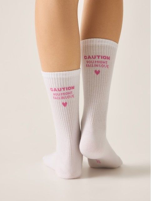 Удлинённые носки ACTIVE из хлопка с надписью 