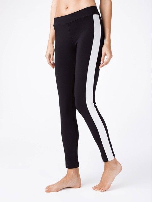 Legginsy modelujące z wysokim stanem i lampasami URBAN CHIC