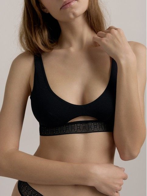 Bawełniany bustier z koronkowym paskiem MIX&MATCH LBE 2506