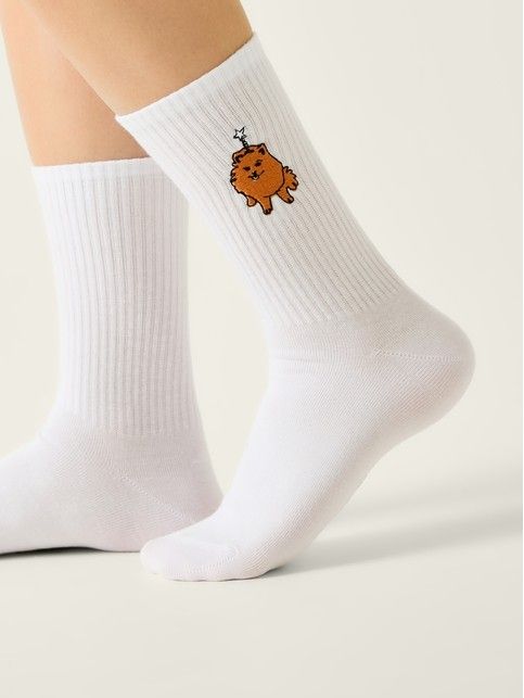 Bawełniane skarpetki z haftem 