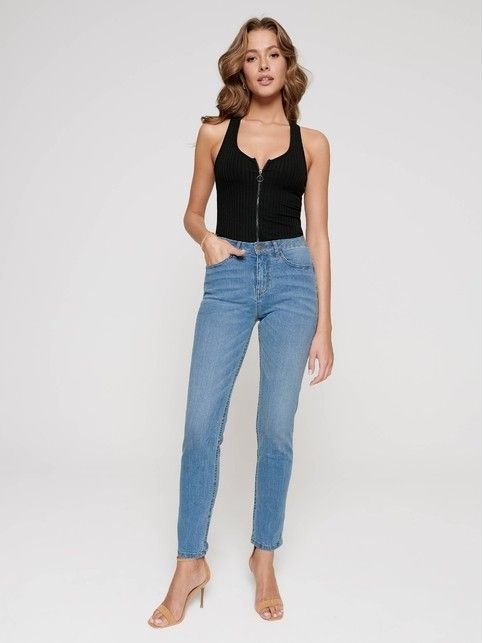 Eco-friendly jeansy Relaxed Mom z wysokim stanem CON-242