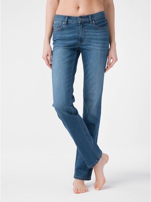 Ultraelastyczne eco-friendly straight jeansy ze średnim krojem CON-154 Lycra®