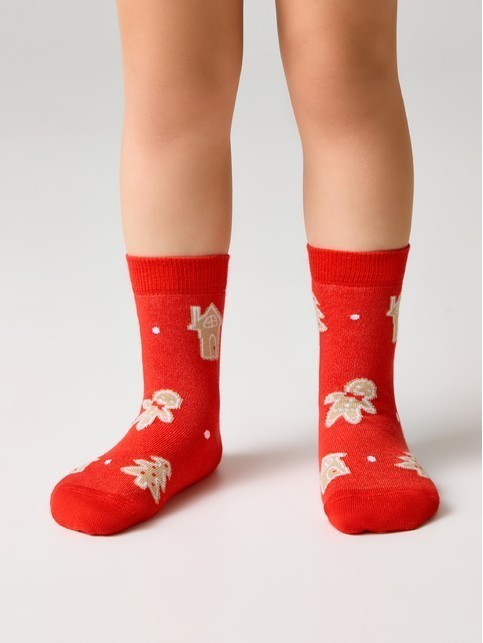 Носки с рисунком «Новогодние пряники» зимняя коллекция