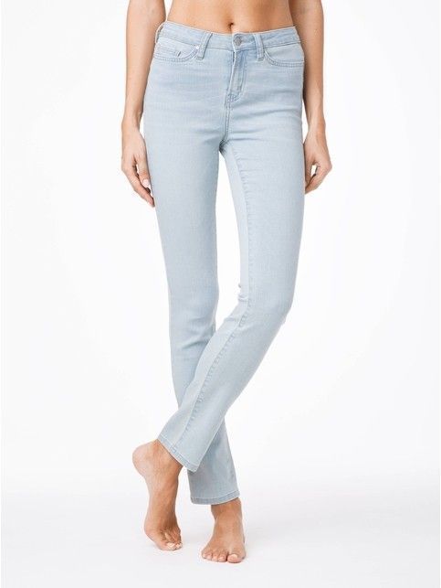 Bardzo wygodne proste jeansy z wysokim stanem CON-45 Lycra®