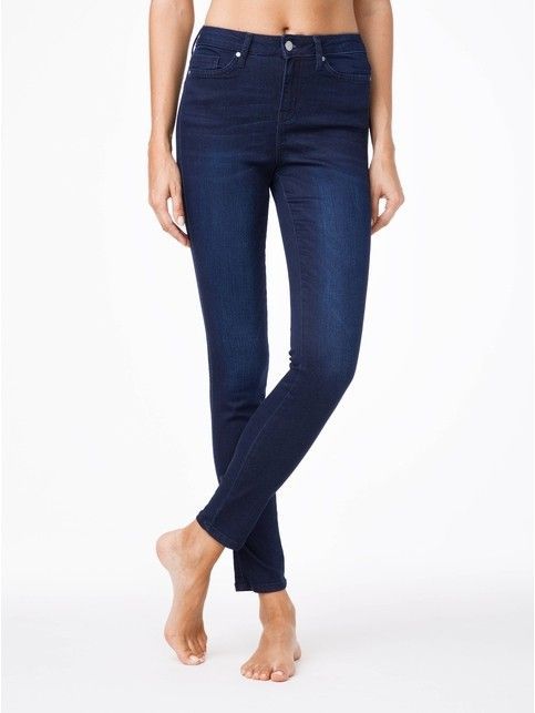 Bardzo wygodne proste jeansy z wysokim stanem CON-82 Lycra®
